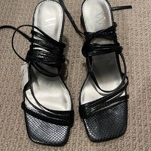 Ankle strap black heel